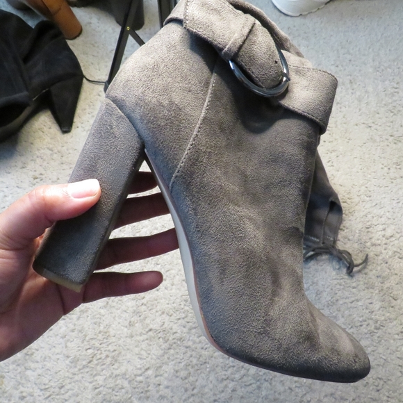 Faux Suede Over the Knee Boots - Picture 2 of 7